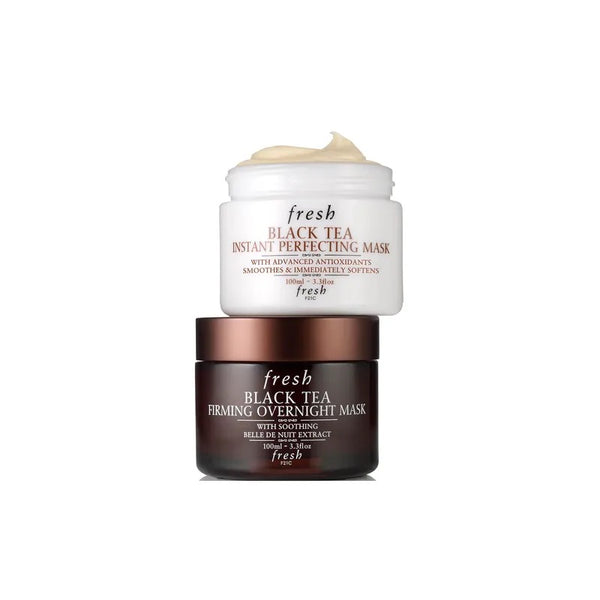 Fresh - 紅茶緊緻潤養日夜面膜套裝 黑白罐(晚間緊緻面膜 + 瞬間修護面膜100ml*2)