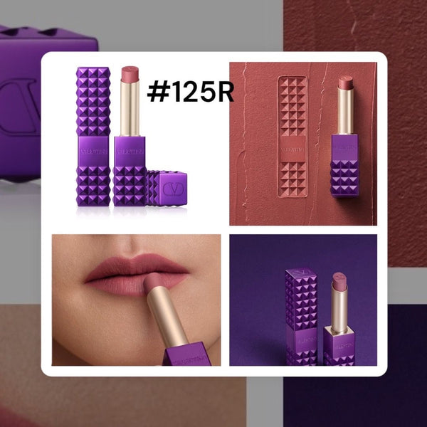 Valentino Spike Matte Purple Dose 2.3g Rouge à Lèvres Mat (High Couture Matte Lipstick) #125R #134R #155R #505R