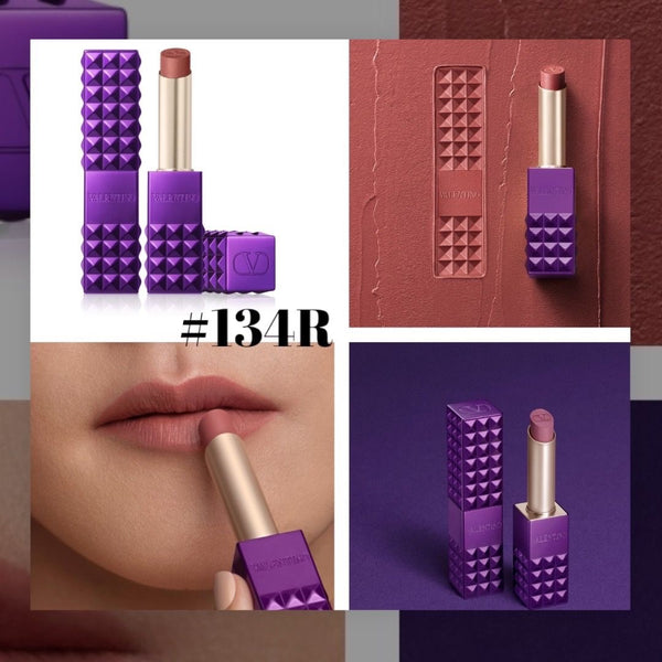 Valentino Spike Matte Purple Dose 2.3g Rouge à Lèvres Mat (High Couture Matte Lipstick) #125R #134R #155R #505R