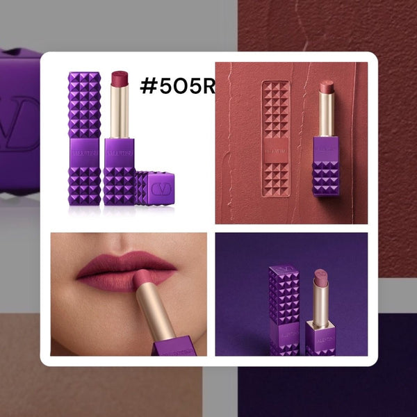 Valentino Spike Matte Purple Dose 2.3g Rouge à Lèvres Mat (High Couture Matte Lipstick) #125R #134R #155R #505R