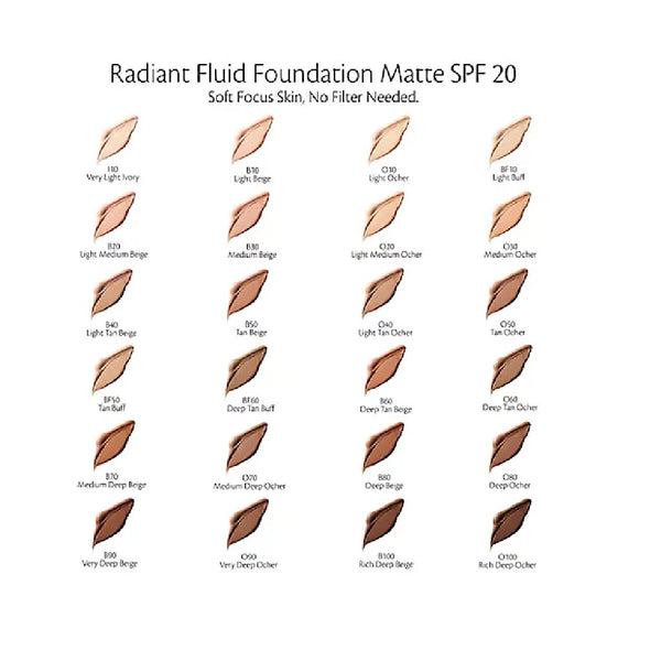 Cle de peau Radiant Fluid Foundation Matte 12ml<sample size> /35ml Cdp 鑽光柔霧修護粉底液 SPF20 PA+++