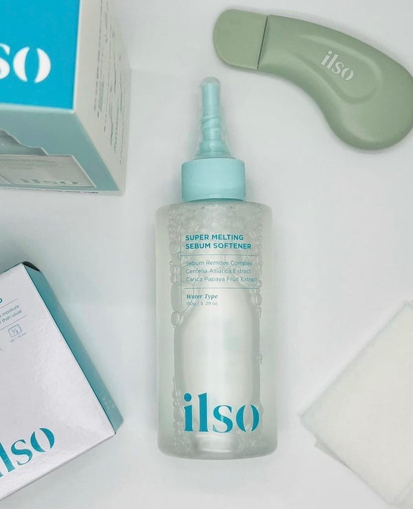 韓國 Ilso 去角質黑頭粉刺導出液 Super Melting Sebum Softener 150ml + 黑頭鏟 + 化妝綿40片
