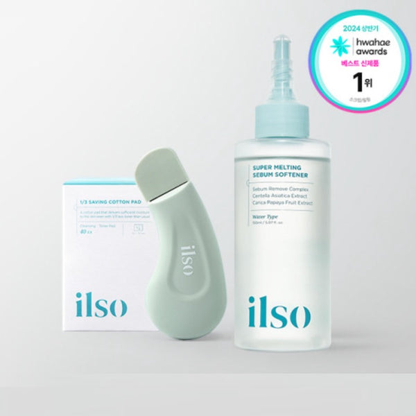 韓國 Ilso 去角質黑頭粉刺導出液 Super Melting Sebum Softener 150ml + 黑頭鏟 + 化妝綿40片