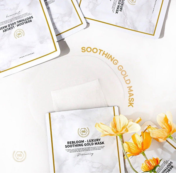 Korean aesthetic brand RE:BL Rebloom Luxury Soothing Gold Mask 5pcs