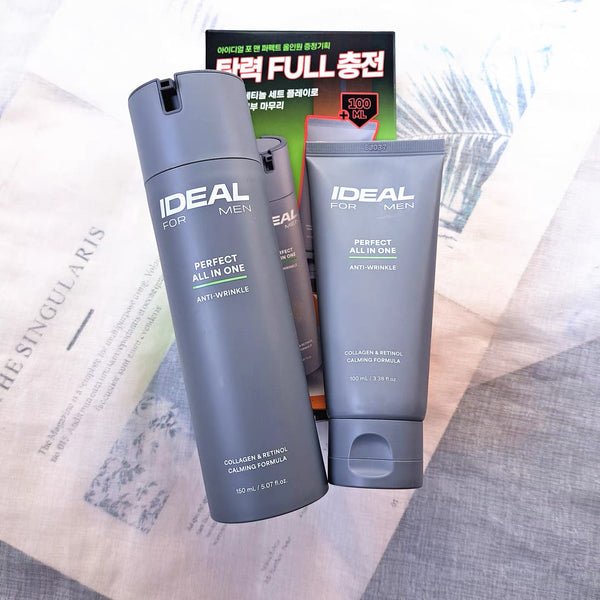 韓國男士護膚品牌 IDEAL FOR MEN 的“完美多效合一精華乳液套裝” Perfect All In One Milk Set
