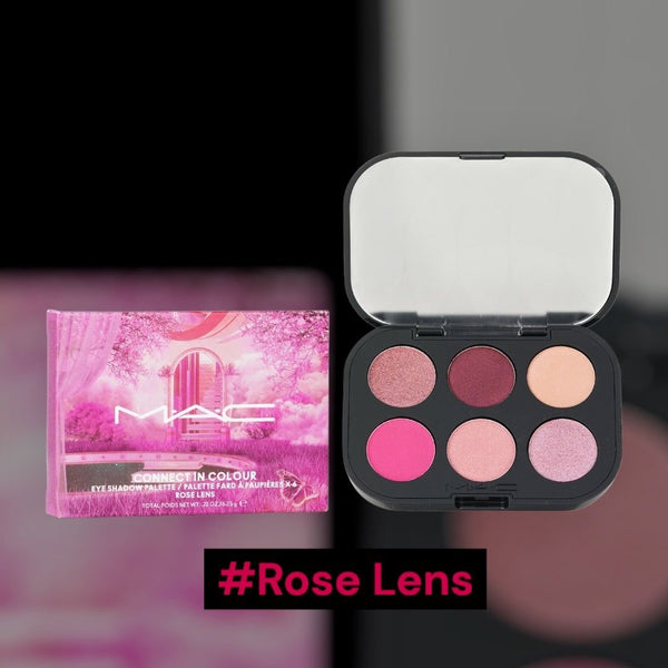 Mac Connect In Color 6-Pan Eyeshadow Palette • 6.25g #Bronze #Embedded In Burgundy #Rose Lens