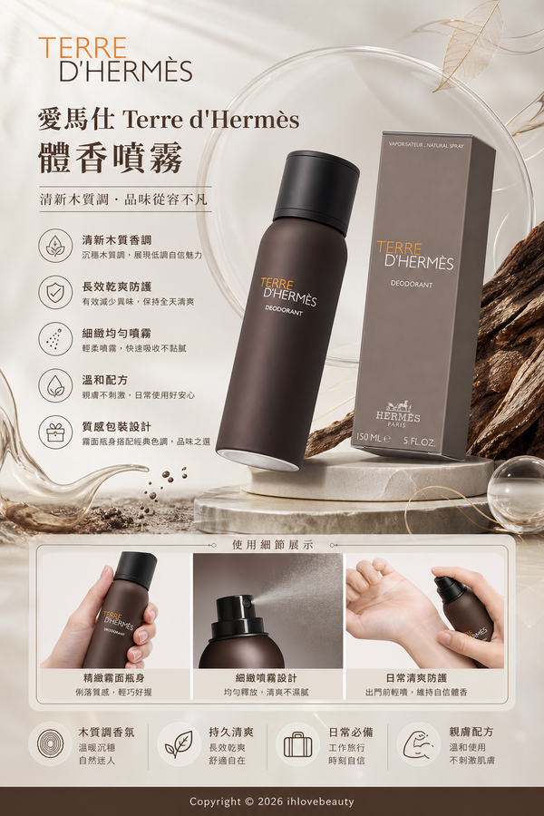 愛馬仕大地系列噴霧式香體液 Terre d'Hermès Deodorant Spray 150ml