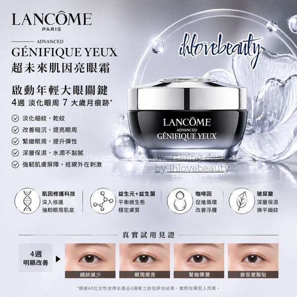 Lancome 蘭蔻 新版小黑瓶眼霜 升級版嫩肌活膚眼霜 Advanced Génifique Eye Cream 15ml