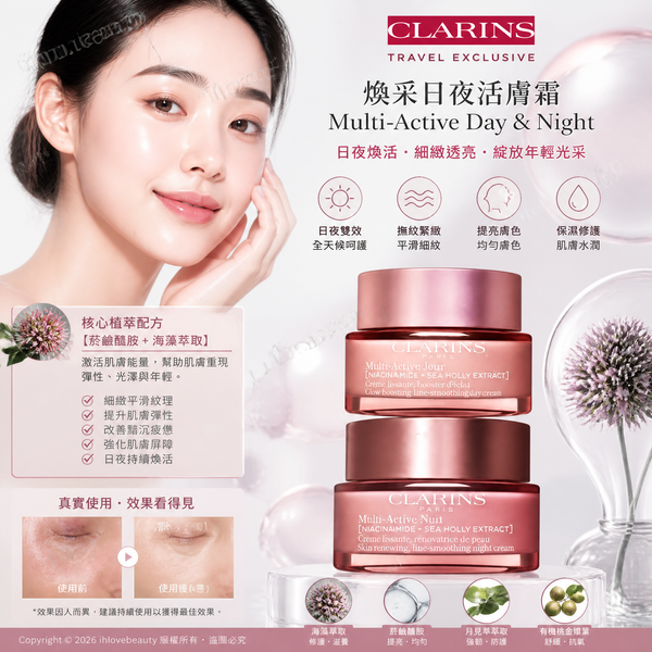 Clarins Multi-Active Day & Night Skincare Set Day Cream 50ml + Night Cream 50ml