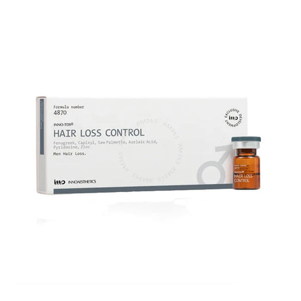 INNOAESTHETICS INNO-HAIR LOSS CONTROL Hair Regrowth Scalp Serum (4 X 2.5ML) #Specially for Male Hair Loss #Androgenetic Alopecia