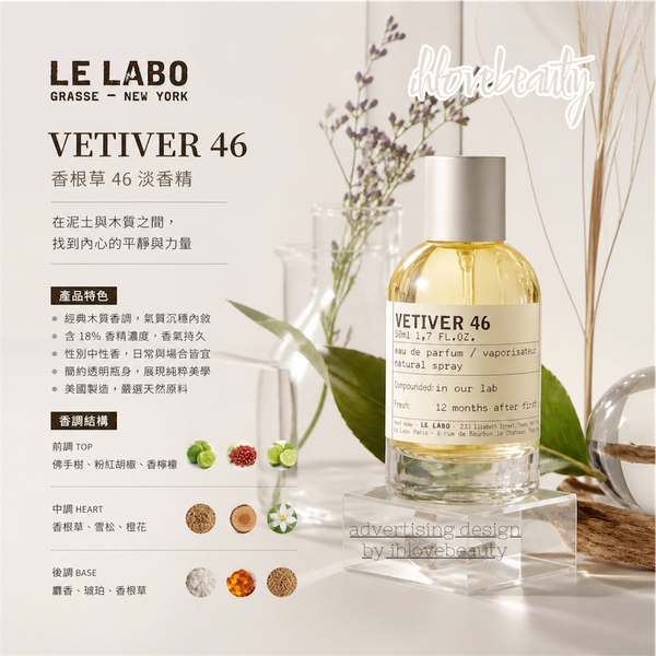 Le Labo Vetiver 46 100ml #ThePinnacleOfVetiver #LaboratoryPerfume