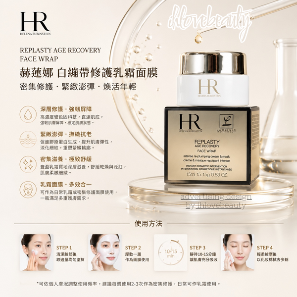 Hr Replasty intense re-plumping cream & mask 修復水凝面霜(凍膜)15ml