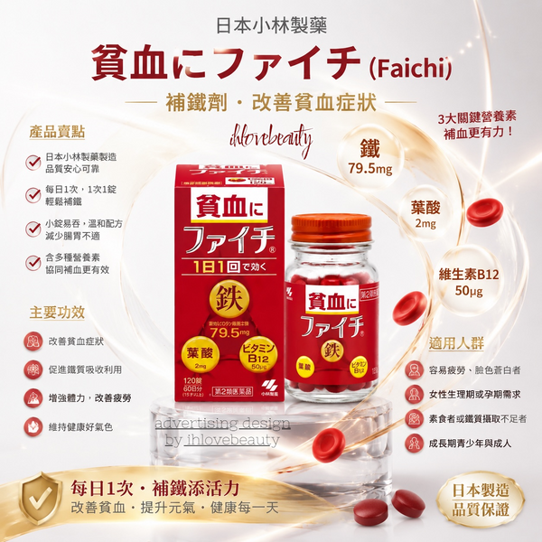 Japan's Kobayashi Pharmaceutical "Faichi" Iron Supplement #ImprovesAnemiaSymptoms