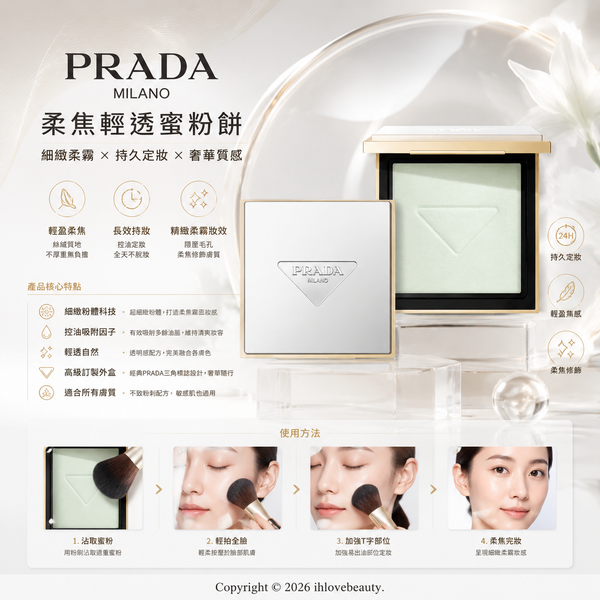 PRADA Beauty Reset 柔霧透滑蜜粉餅 原生霧光定妝粉餅 / Reset Rebalancing Setting Powder