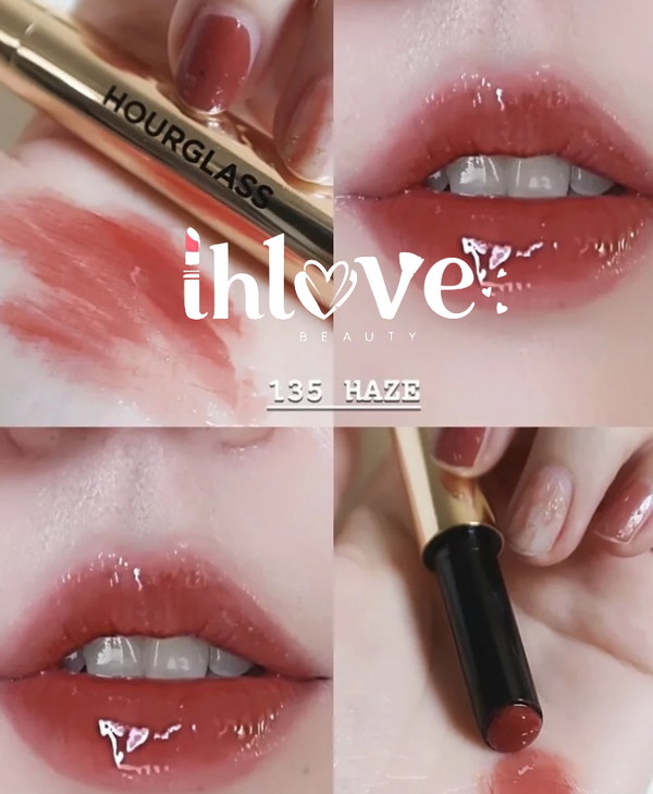 Hourglass 豐盈鏡面唇膏 金色幼管💄新色 #135 haze 玫瑰豆沙