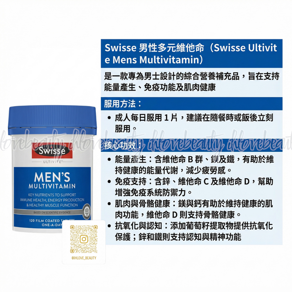 Swisse Men's Multivitamin 120 Tablets