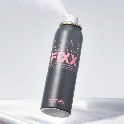 So Natural Real Matte Make Up Setting FIXX Spray 75ml All-day Perfect Makeup Setting Spray #Refreshing Strong Oil Control Matte Finish #Korea #Gray Spray