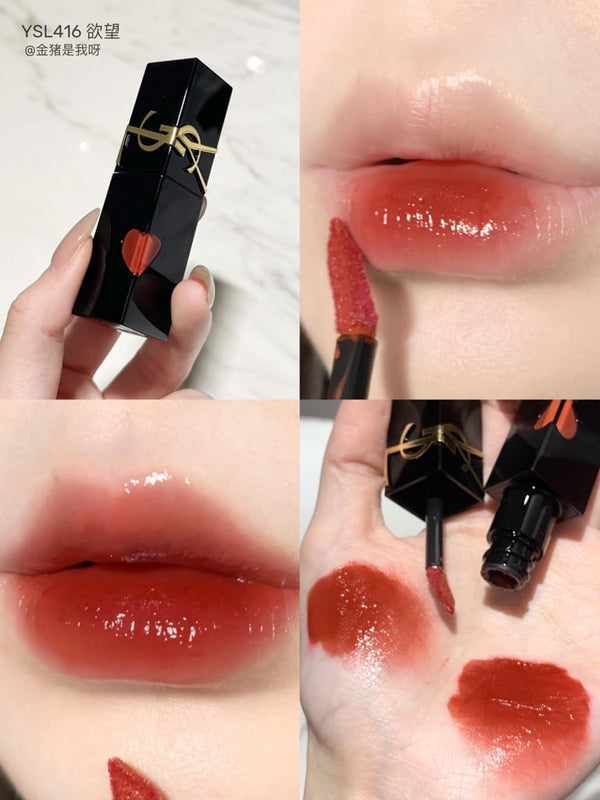 Ysl 聖羅蘭 愛心唇釉 🆕新版鏡面唇釉 #442 #443 奢華印記鎖心光唇釉 #416