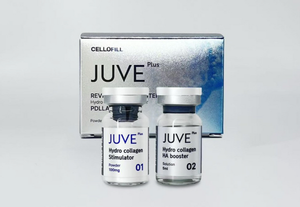 賽羅菲 JUVEPLUS 童顏針（ Cellofill Juve Plus）是由韓國上市醫美企業 CELLOFILL 研發的一款新型童顏再生水光針劑 100mg凍干粉 + 5ml液體 CELLOFILL JUVE Plus REVITALIZING BOOSTER Hydro collagen dual effector PDLLA + HA 100mg+5ml
