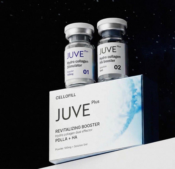 賽羅菲 JUVEPLUS 童顏針（ Cellofill Juve Plus）是由韓國上市醫美企業 CELLOFILL 研發的一款新型童顏再生水光針劑 100mg凍干粉 + 5ml液體 CELLOFILL JUVE Plus REVITALIZING BOOSTER Hydro collagen dual effector PDLLA + HA 100mg+5ml