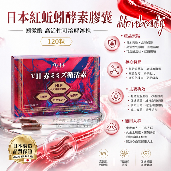 Japan 🇯🇵 Red Earthworm Enzyme Capsules, Lumbrokinase, High Activity, Thrombolytic, 120 capsules #Lumbrokinase