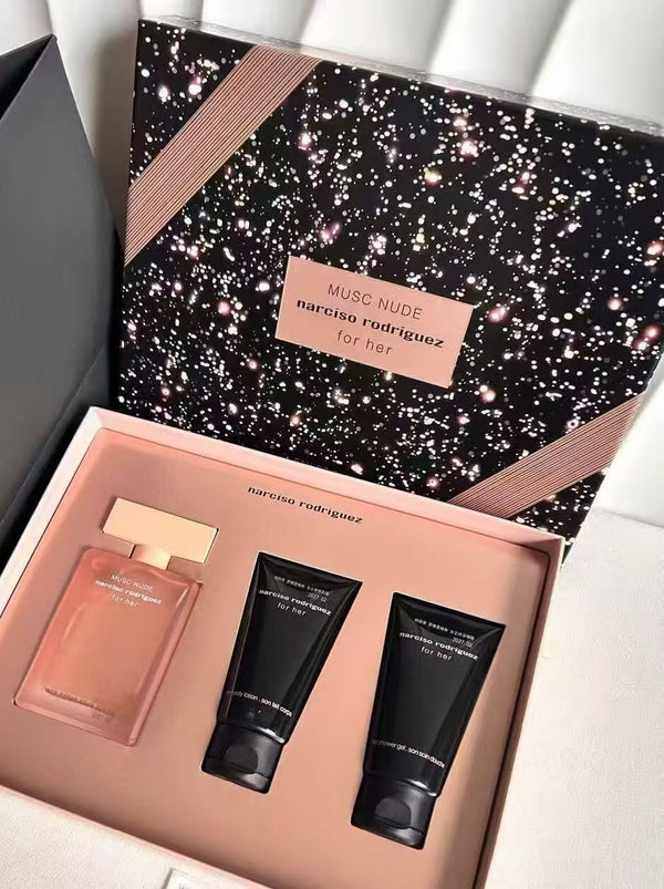 納西素柔霧迷情濃香三件套 香水 50ml + 身體乳 50ml + 沐浴露 50ml Narciso Rodriguez For Her Musc Nude Eau de Parfum Set