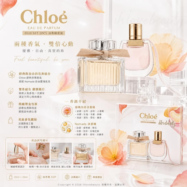 Chloé Eau de Parfum Duo Set 2pcs 淡香精套裝 20ml+20ml