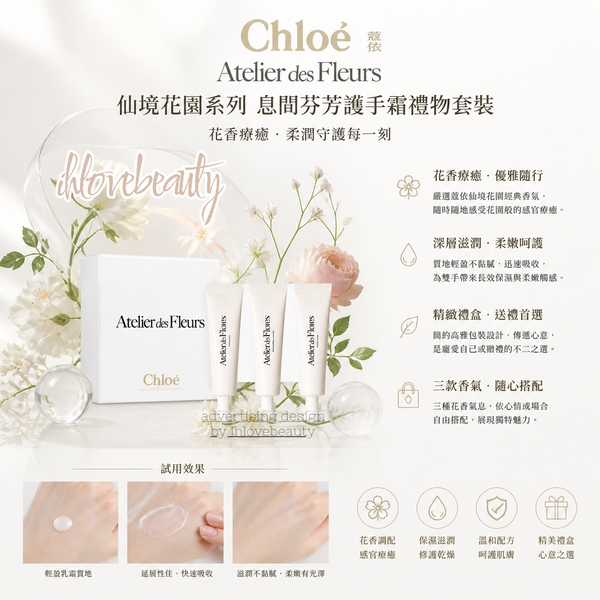 Chloe蔻依 Atelier des Fleurs 仙境花園系列息間芬芳護手霜禮物套裝 #handcream set #Gift #ihlove
