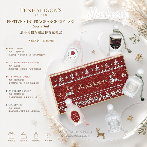 Penhaligon's Festive Mini Fragrance Gift Set 5pcs x 5ml