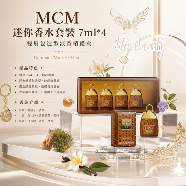 MCM Mini EDP Set 7ml*4 Backpack Shaped Gift Box
