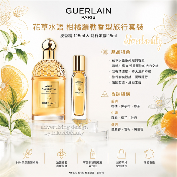 Guerlain 花草水語柑橘羅勒香型旅行套裝 淡香精125ml & 隨行噴霧15ml