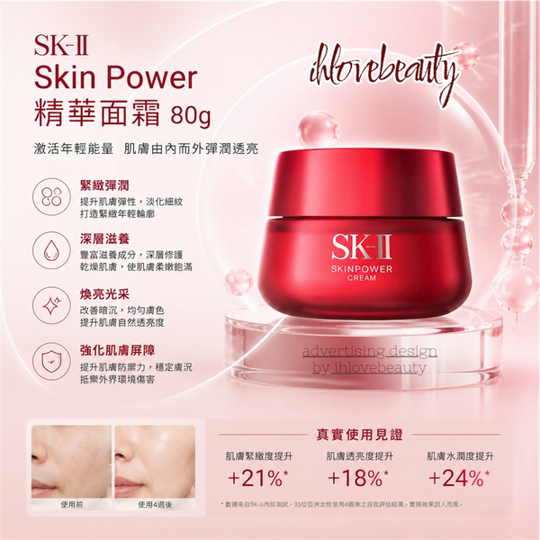 SK II Skinpower Cream 80g #RadiantYouth #SurprisingFirmness #Tightness #BouncySkin