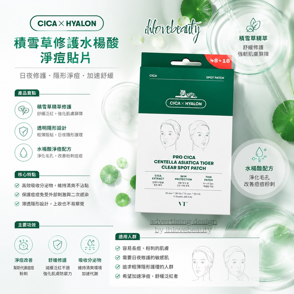 VT Cica Tiger Invisible Spot Patch 66 Patches Pro